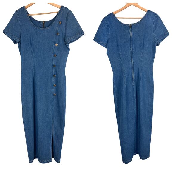 VTG Timeless Good Show Ticket Clothing Women's 9/10 Denim Western USA Made Dress - Picture 1 of 10